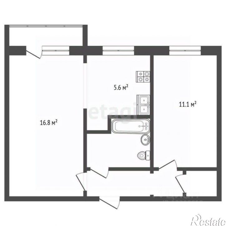 2-комн квартира Комсомольский пр-кт, 6А,  д. 6А