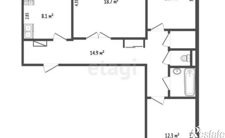 3-комн квартира ул Конева, 30 1,  д. 30 1,  к. 1