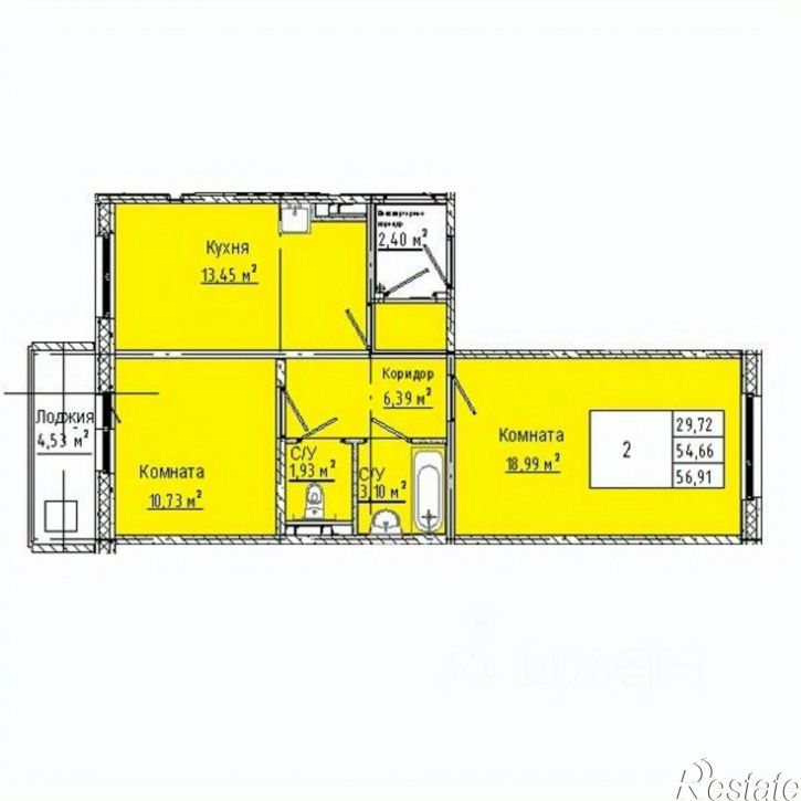 2-комн квартира в новом доме 3-я Любинская улица, 30 к1,  д. 30 к1