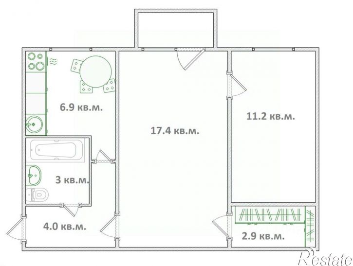 2-комн квартира Коммунальная улица, 3,  д. 3