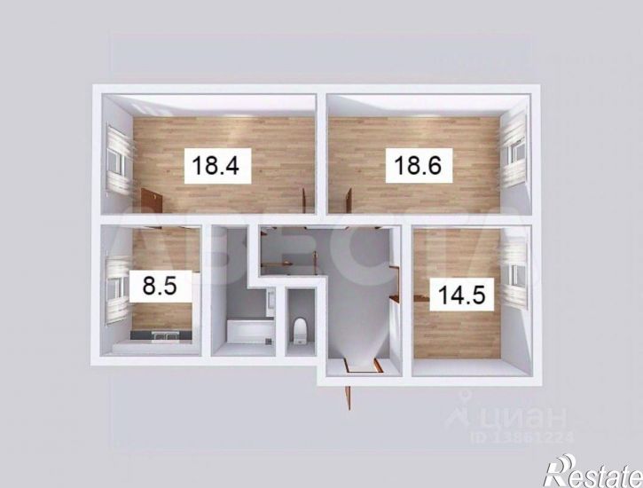 3-комн квартира ул Андрианова, 14 2,  д. 14 2,  к. 2