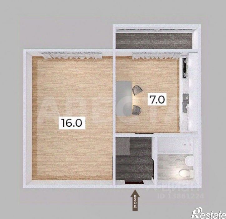 1-комн квартира ул Рабиновича, 123,  д. 123