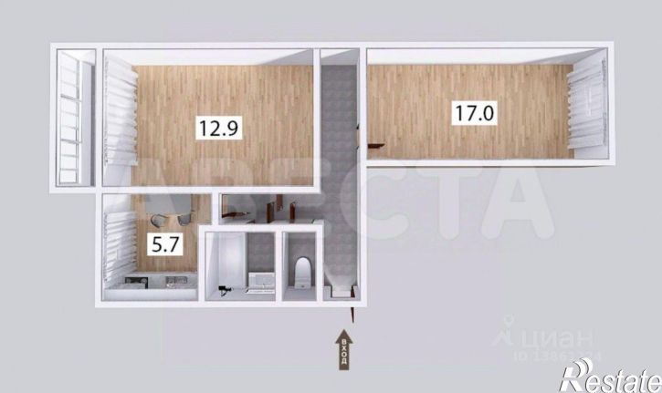 2-комн квартира ул Моторная, 4,  д. 4