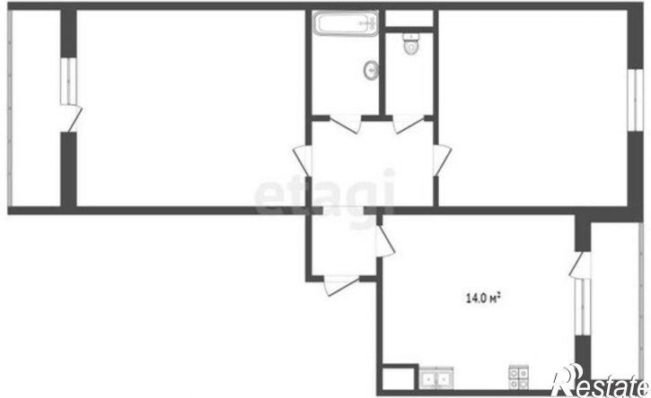 2-комн квартира ул Завертяева, 9 22,  д. 9 22,  к. 22