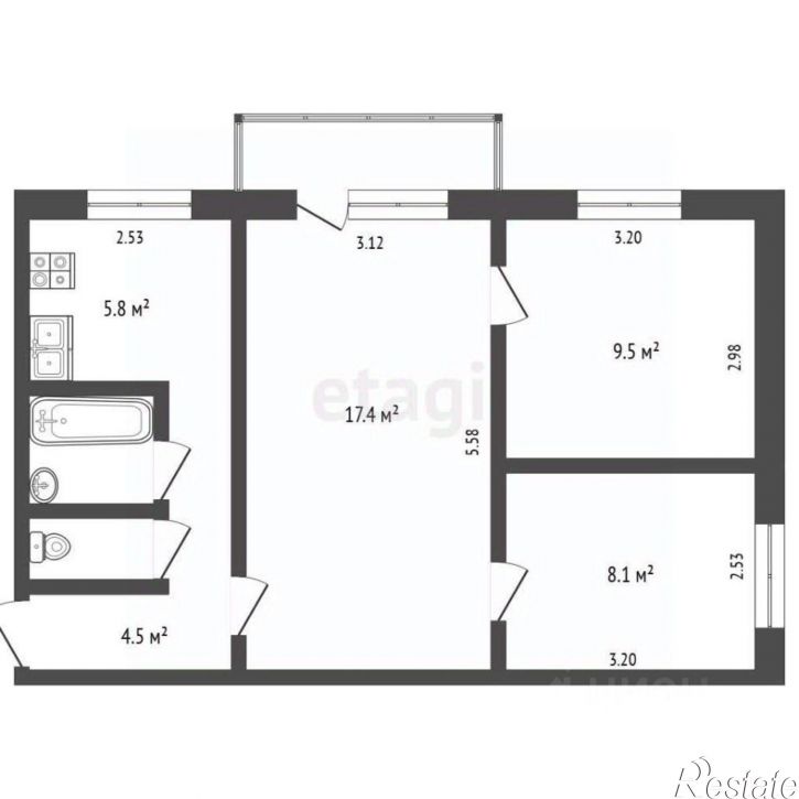 3-комн квартира ул 75 Гвардейской бригады, 7,  д. 7