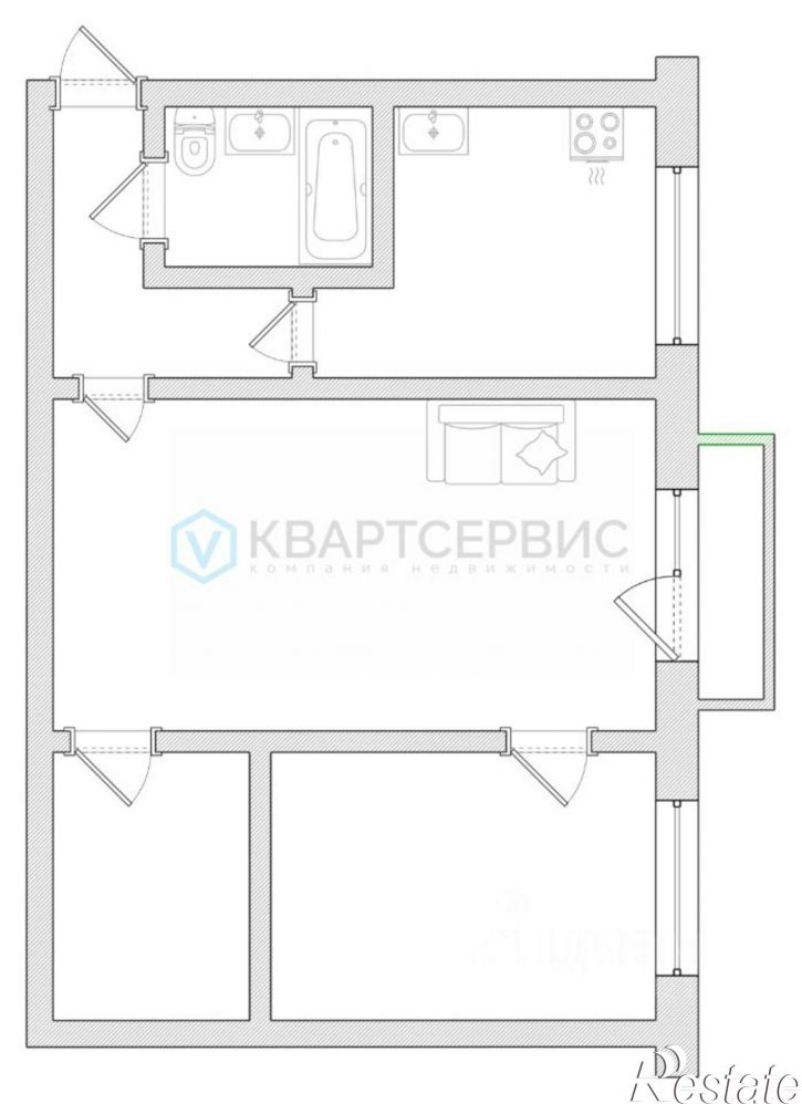 2-комн квартира ул Светлая, 4,  д. 4
