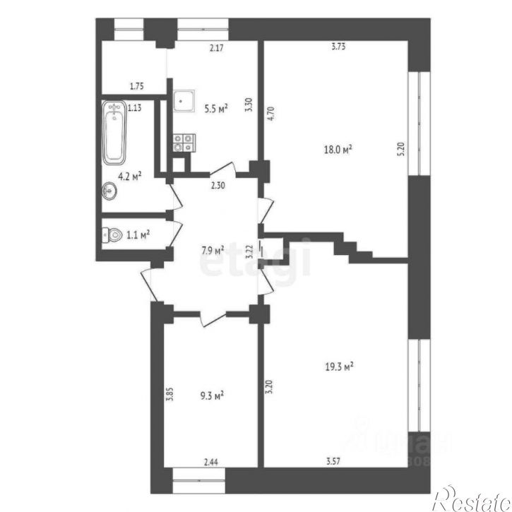 3-комн квартира ул Авиагородок, 1,  д. 1