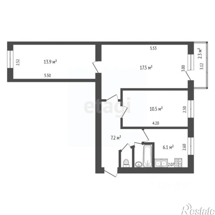 3-комн квартира ул 3-я Автомобильная, 1,  д. 1