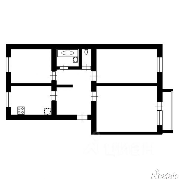 3-комн квартира ул Новокирпичная, 5,  д. 5