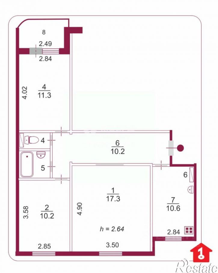 3-комн квартира ул Жуковского, 31/3,  д. 31/3
