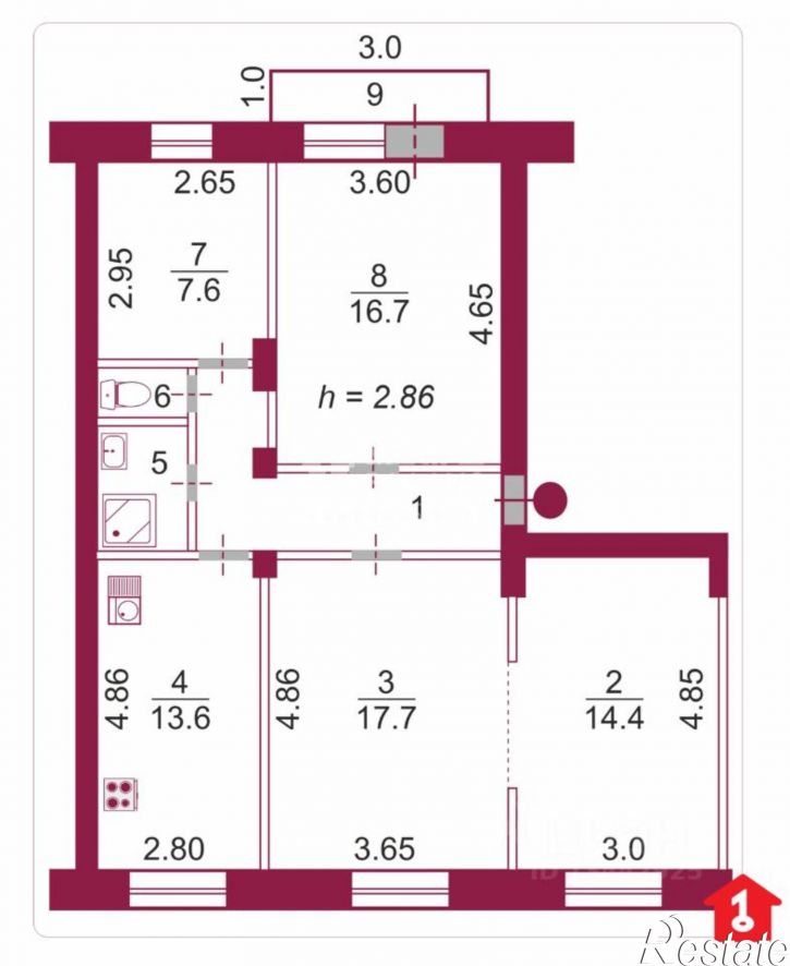 3-комн квартира Интернациональная улица, 35,  д. 35