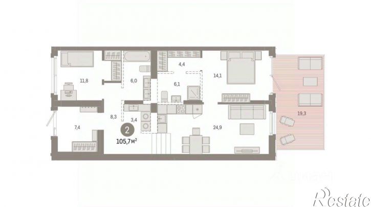 2-комн квартира в новом доме б-р М.М.Кузьмина, 29,  д. 29