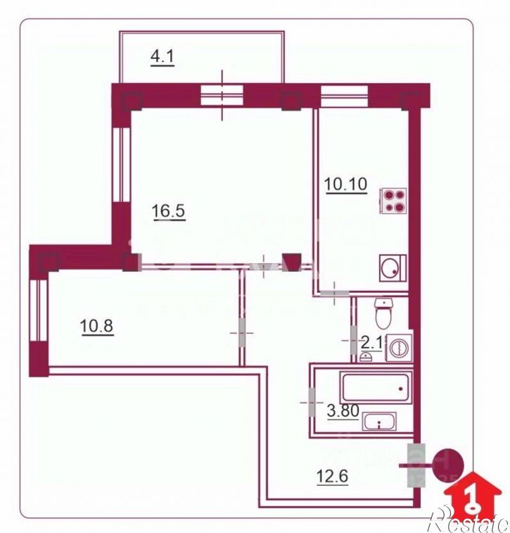 2-комн квартира б-р Архитекторов, 1Б,  д. 1Б