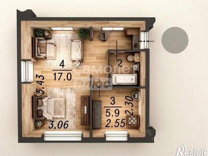 1-комн квартира пр-кт Мира, 57А,  д. 57А
