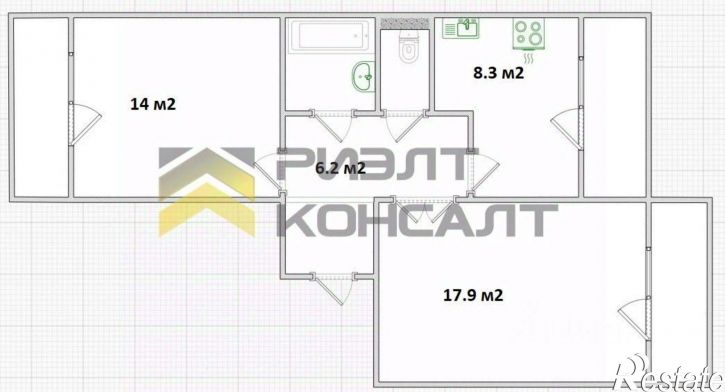 2-комн квартира ул 22 Апреля, 30Б,  д. 30Б