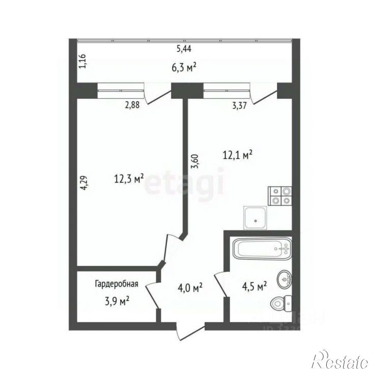 1-комн квартира ул Перелета, 28,  д. 28