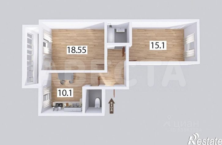 2-комн квартира ул Чайковского, 66/1,  д. 66/1