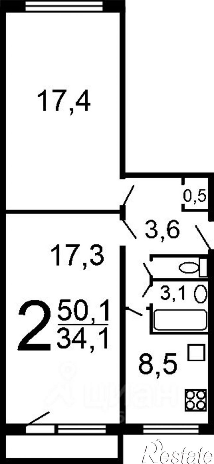 2-комн квартира ул Комкова, 7Б,  д. 7Б