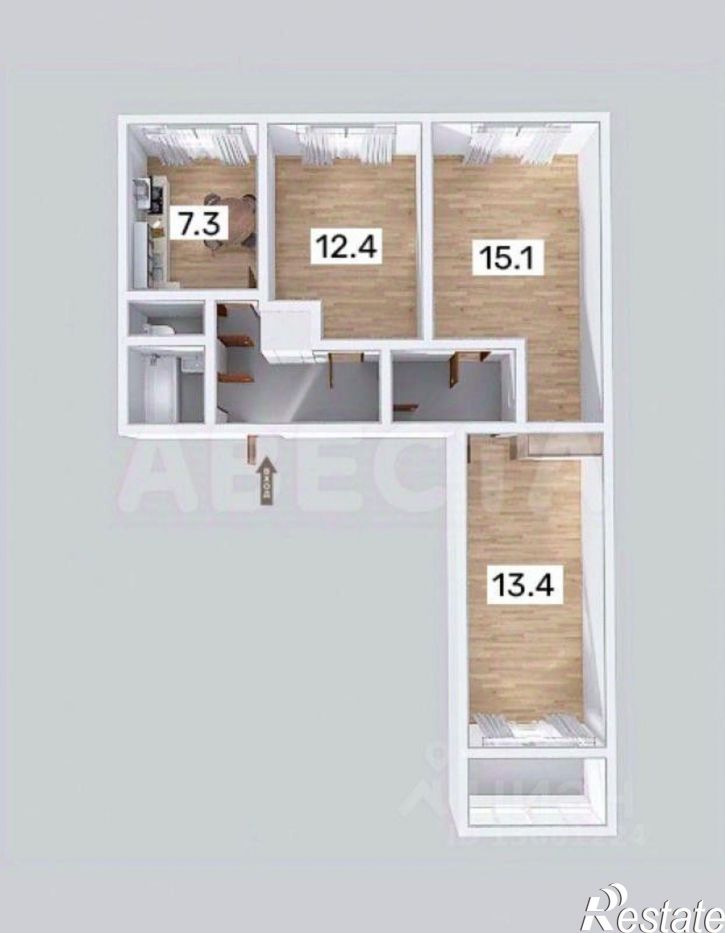 3-комн квартира ул Заозерная, 17 1,  д. 17 1,  к. 1