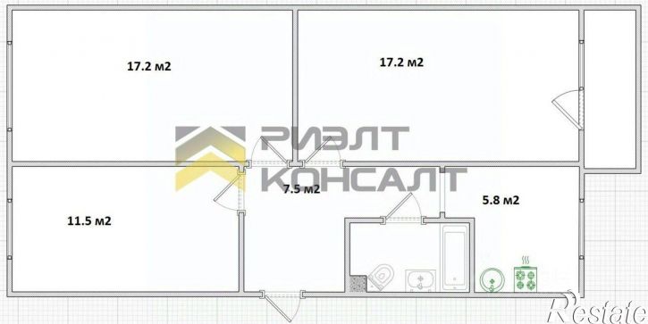 3-комн квартира ул Мамина-Сибиряка, 15,  д. 15