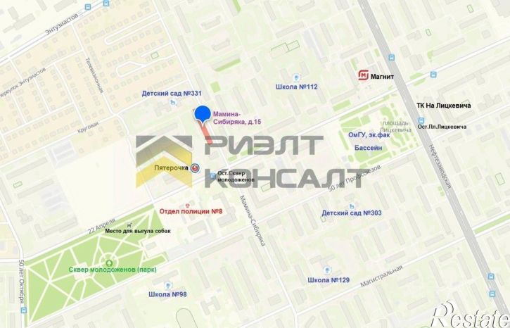 3-комн квартира ул Мамина-Сибиряка, 15,  д. 15
