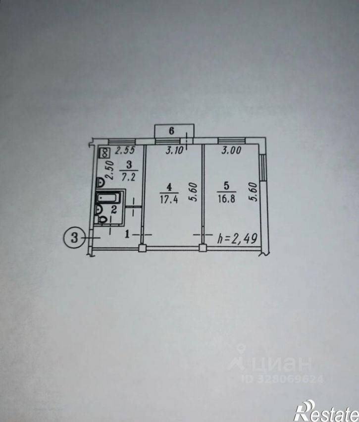 2-комн квартира ул Петра Осминина, 6,  д. 6