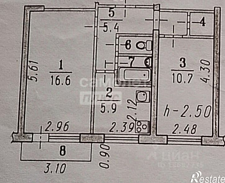 2-комн квартира улица Бережного, 3А,  д. 3А