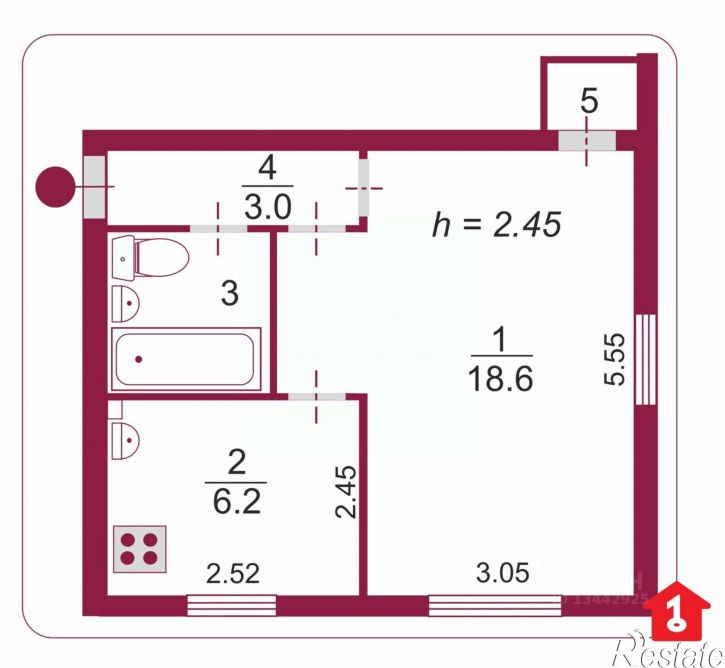 1-комн квартира Комсомольский г-к, 6а,  д. 6а