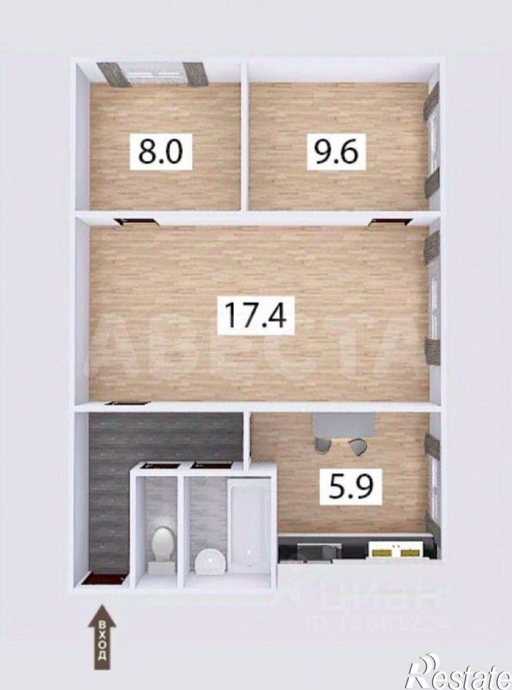 3-комн квартира ул Малиновского, 8А,  д. 8А