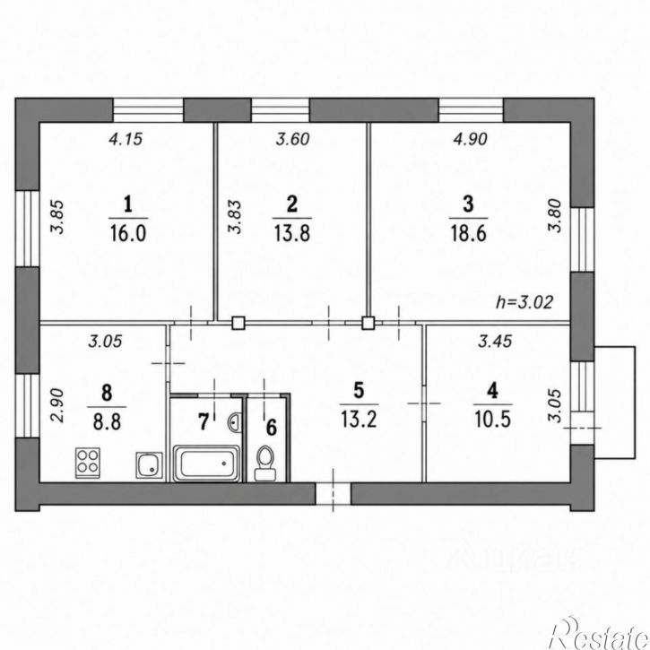4-комн квартира пр-кт Карла Маркса, 12,  д. 12