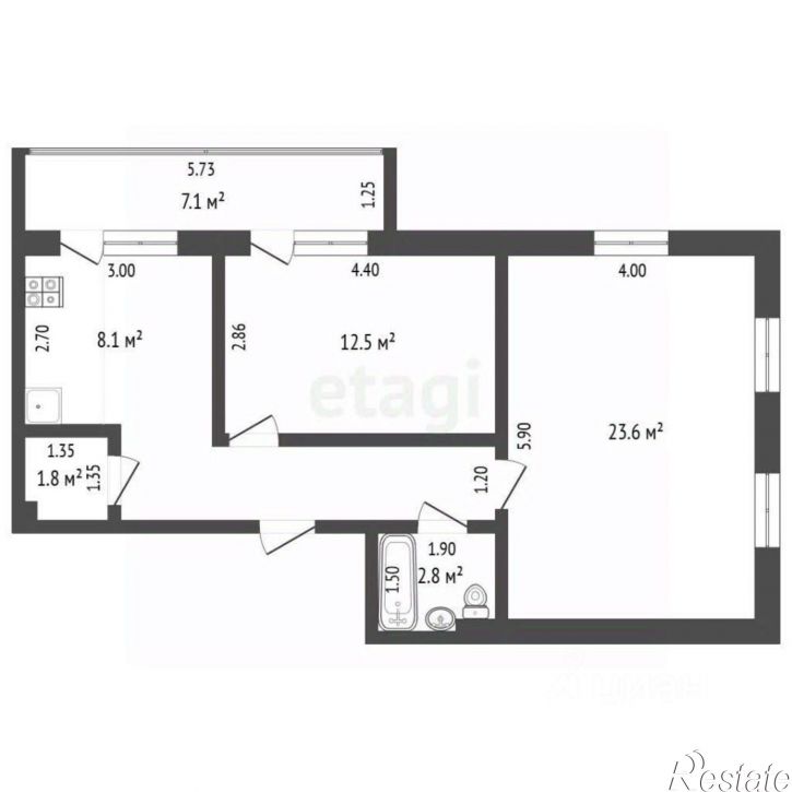 2-комн квартира ул Перелета, 30,  д. 30