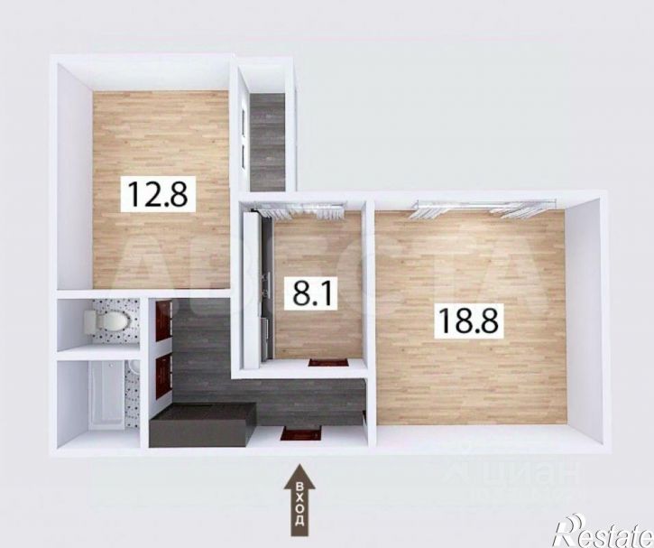 2-комн квартира ул Дианова, 12/1,  д. 12/1