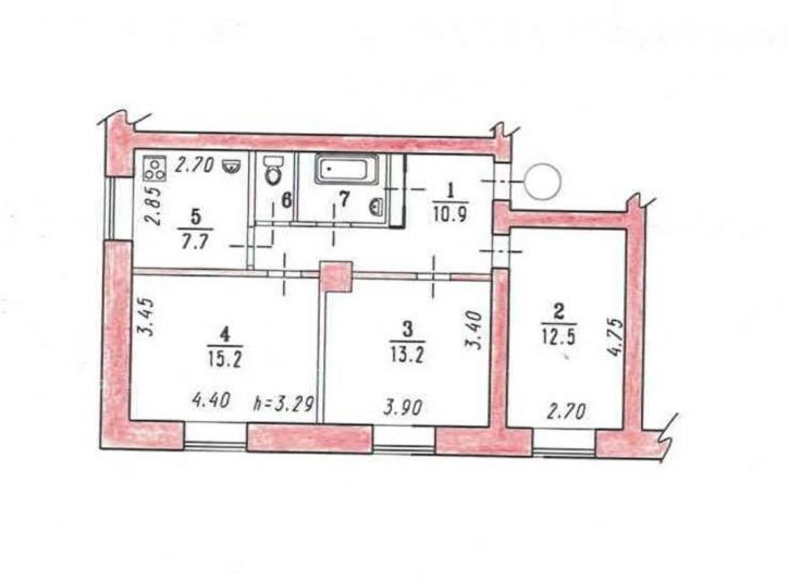 3-комн квартира Серова, 12