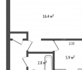 1-комн, 31кв м, этаж 3/4 пр-кт Мира, 8Б