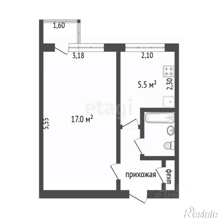 1-комн квартира ул 50 лет Профсоюзов, 122,  д. 122