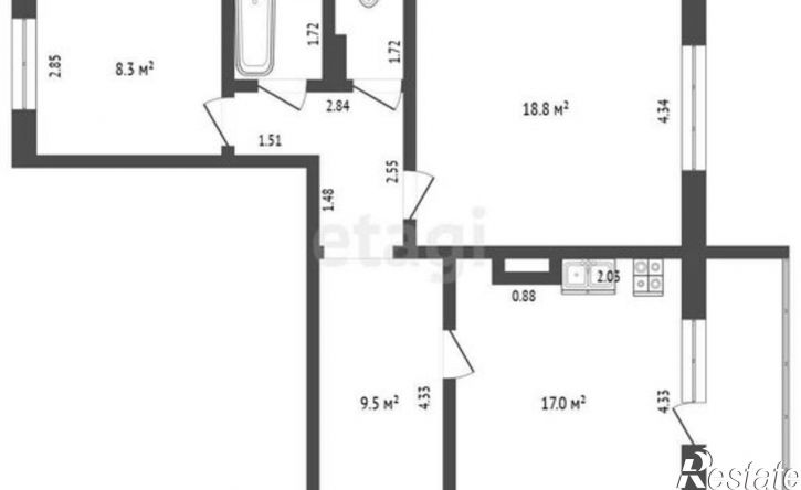 2-комн квартира ул Граничная, 3А,  д. 3А