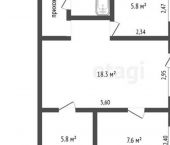 2-комн, 43кв м, этаж 4/5 ул Гуртьева, 19