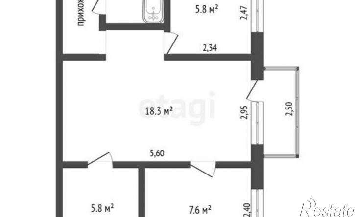 2-комн квартира ул Гуртьева, 19,  д. 19