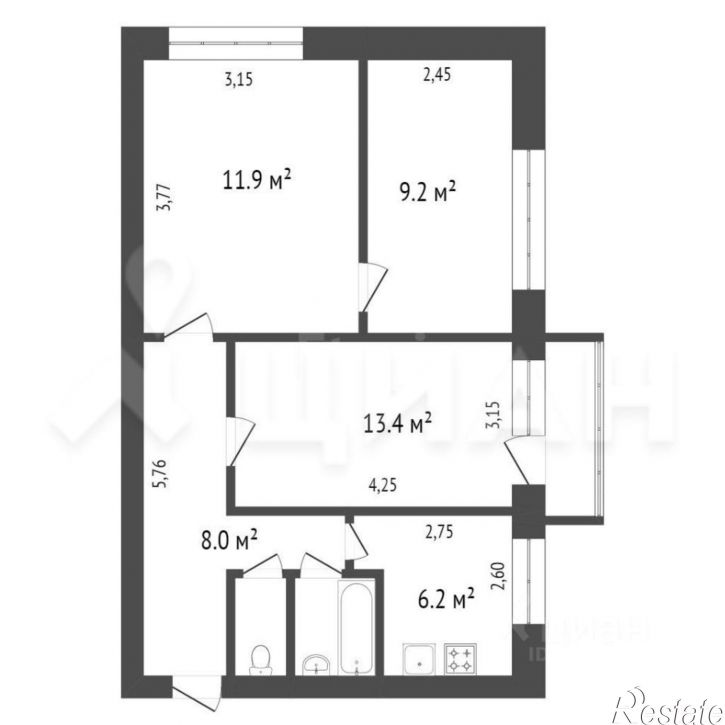 3-комн квартира ул Мамина-Сибиряка, 24Б,  д. 24Б
