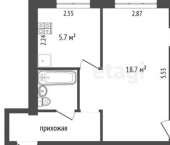 2-комн, 43кв м, этаж 4/5 ул Авиагородок, 8