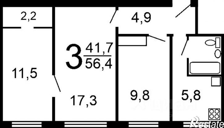 3-комн квартира пр-кт Менделеева, 23,  д. 23