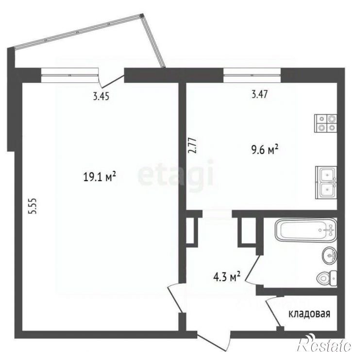 1-комн квартира Сибирский пр-кт, 20/1,  д. 20/1