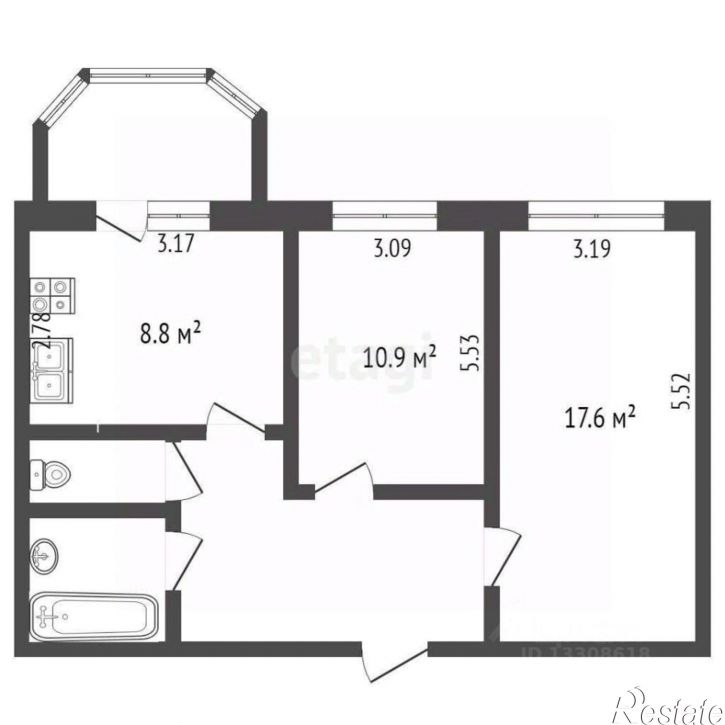 2-комн квартира ул 4-я Поселковая, 34,  д. 34