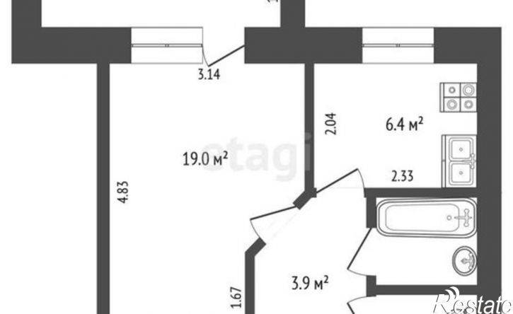 1-комн квартира ул Багратиона, 82,  д. 82