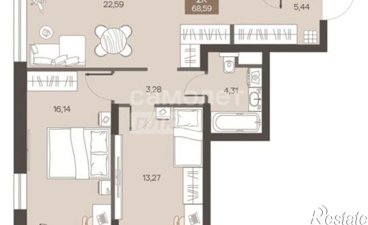2-комн квартира ул Завертяева, 1,  д. 1