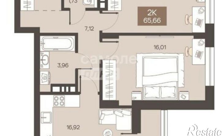 2-комн квартира ул Завертяева, 1,  д. 1