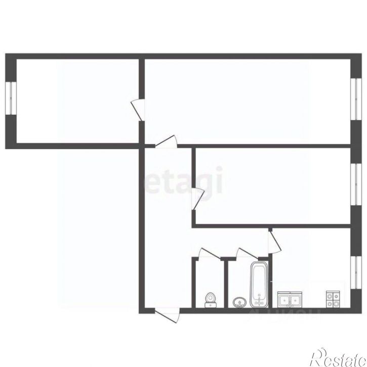 3-комн квартира ул Марка Никифорова, 4,  д. 4