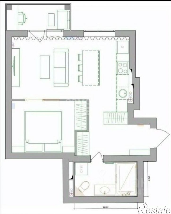 1-комн квартира ул Малиновского, 18 1,  д. 18 1,  к. 1