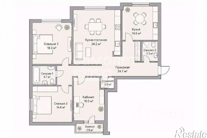 4-комн квартира ул Арнольда Нейбута, 7,  д. 7