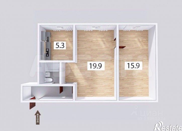 2-комн квартира ул Ипподромная, 14,  д. 14
